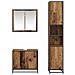 Set di mobili per il bagno con lo scaffale 3 pcs Legno vecchio - Foto miniatura 5