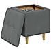 Pouf contenitore Grigio scuro 40 x 40 x 45 cm Tessuto - Foto miniatura 3