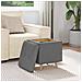Pouf contenitore Grigio scuro 40 x 40 x 45 cm Tessuto - Foto miniatura 4