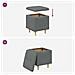 Pouf contenitore Grigio scuro 40 x 40 x 45 cm Tessuto - Foto miniatura 9
