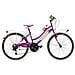 Bici Da Ragazza Mountain Bike 24 Mtb Lincy Bicicletta Ly24c18v Con Cambio 18v Completa Di Accessori Con Luci A Led - 35 Viola Fuxia - Foto miniatura 1