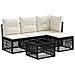 Set Divano da Giardino 5 pcs Nero polyrattan - Foto miniatura 1