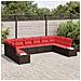 Set Divano da Giardino 10 pz 9-Numero di posti Marrone e Rosso - Foto miniatura 4