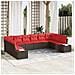 Set Divano da Giardino 10 pz 9-Numero di posti Marrone e Rosso - Foto miniatura 8