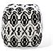 Pouf In Tessuto Bianco / nero 45 X 45 Cm Orai - Foto miniatura 10