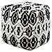 Pouf In Tessuto Bianco / nero 45 X 45 Cm Orai - Foto miniatura 17