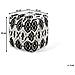 Pouf In Tessuto Bianco / nero 45 X 45 Cm Orai - Foto miniatura 3