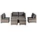 Set 8 Pezzi Divano Da Esterno Con Tavolino In Pe Rattan Con Struttura In Alluminio Salvaspazio Grigio - Foto miniatura 1