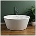 Vasca Da Bagno Free Standing Tonda Acrilico Bianco Lucido Cm Ø 145 X H 58 Cm - Foto miniatura 4
