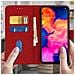 Custodia Galaxy A10 Portacarte Funzione Supporto Cover Silicone - Rosso - Foto miniatura 2