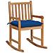 Sedia A Dondolo Con Cuscino Blu In Massello Di Teak - Foto miniatura 1