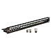 Cat. 6 19"-Keystone Patch Panel STP, black, Screened, Nero - Foto miniatura 1