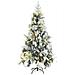 Albero di Natale con Neve Floccata LED e Pigne 225 cm PVC e PE - Foto miniatura 2