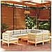 Set Divani Da Giardino 10 Pz Con Cuscini Crema Massello Di Pino - Foto miniatura 1
