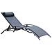 Sdraio Impilabile E Regolabile In Alluminio E Textilene Nero Bahia - Foto miniatura 1