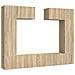 Set Di Mobili Porta Tv 6 Pz Rovere Sonoma In Legno Multistrato - Foto miniatura 2