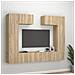 Set Di Mobili Porta Tv 6 Pz Rovere Sonoma In Legno Multistrato - Foto miniatura 1