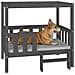 Cuccia per Cani Grigio 95,5x73,5x90cm in Legno Massello di Pino - Foto miniatura 6