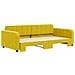 Divano Letto Con Letto Estraibile Giallo 100x200 Cm In Velluto - Foto miniatura 3