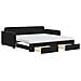 Divano Letto Estraibile Con Cassetti Nero 100x200 Cm In Velluto - Foto miniatura 1