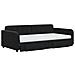 Divano Letto Estraibile Con Cassetti Nero 100x200 Cm In Velluto - Foto miniatura 5