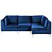 4 Posti Evja Velluto Blu Marino Lato Sinistro - Foto miniatura 3