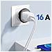 Adattatore Da Viaggio Spina Europea Tipo E 16a Connessione Sicura, Bianco - Foto miniatura 2