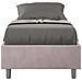 Letto Sommier Contenitore Imbottito 80x210 Microfibra Glicine Azelia - Foto miniatura 1