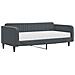 Divano Letto Con Materasso Grigio Scuro 100x200 Cm In Velluto - Foto miniatura 2