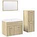 Set Mobili Da Bagno 4 Pz Rovere Sonoma In Legno Multistrato - Foto miniatura 2