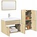 Set Mobili Da Bagno 4 Pz Rovere Sonoma In Legno Multistrato - Foto miniatura 1