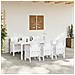 Set da Pranzo per Giardino da 7 Pezzi con Cuscini Bianco Polyrattan - Foto miniatura 3