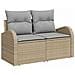 Set da Giardino  a 7 Pezzi con Cuscini Beige in Polyrattan, Divano da Giardino a 2 posti con Stoccaggio e Cuscini Beige in Polyrattan - Foto miniatura 4