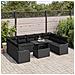Set di divani da giardino  10 pezzi con cuscini Rattan nero, Divano da giardino  2 posti con spazio per riporre e cuscini Rattan nero - Foto miniatura 3
