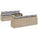 Set Divano da Giardino 9 Pezzi con Cuscini Beige Rattan Polietilene, Divano da Giardino 2 Posti con Cuscini Beige Rattan Polietilene - Foto miniatura 5