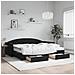 Divano Letto Estraibile con Cassetti Nero 90x190 cm in Velluto - Foto miniatura 2