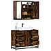 Set Mobili da Bagno 2 pz Rovere Fumo in Legno Multistrato - Foto miniatura 2