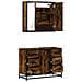 Set Mobili da Bagno 2 pz Rovere Fumo in Legno Multistrato - Foto miniatura 8