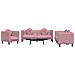 Set di Divani 3 pz con Cuscini Rosa in Velluto - Foto miniatura 3