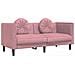 Set di Divani 3 pz con Cuscini Rosa in Velluto - Foto miniatura 5
