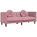 Set di Divani 3 pz con Cuscini Rosa in Velluto - Foto miniatura 6