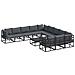 Set Divano da Giardino con cuscino 12 pcs Nero Alluminio - Foto miniatura 1