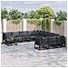 Set Divano da Giardino con cuscino 12 pcs Nero Alluminio - Foto miniatura 2