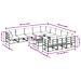 Set Divano da Giardino con cuscino 12 pcs Nero Alluminio - Foto miniatura 9