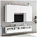 Mobile TV a Parete Bianco 80x30x30 cm in Legno Multistrato - Foto miniatura 4