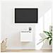 Mobile TV da parete Bianco 60 x 31 x 29.5 cm Legno multistrato - Foto miniatura 2