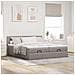 Struttura Letto Pouf con Materassi Tortora 160x200cm in Tessuto - Foto miniatura 4