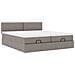 Struttura Letto Pouf con Materassi Tortora 160x200cm in Tessuto - Foto miniatura 7