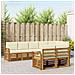 Set divani 8 pcs Naturale e Crema Legno di Acacia Massello - Foto miniatura 2