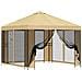 Gazebo da giardino con pareti laterali 3 x 3 m Crema - Foto miniatura 1